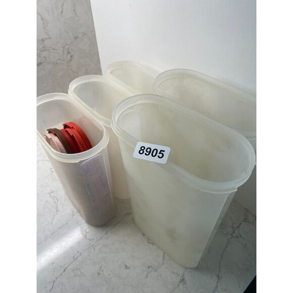 Tupperware Clear Square Kitchen Storage Containers with Lids #1615 Set of 5 - Picture 10 of 10